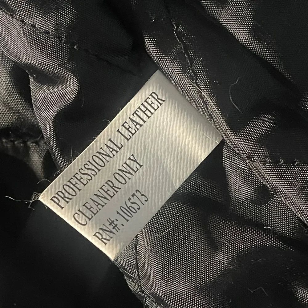 OSCAR PIELE PERFECT LEATHER Black genuine Leather Jacket pockets Lined XL - Picture 5 of 13